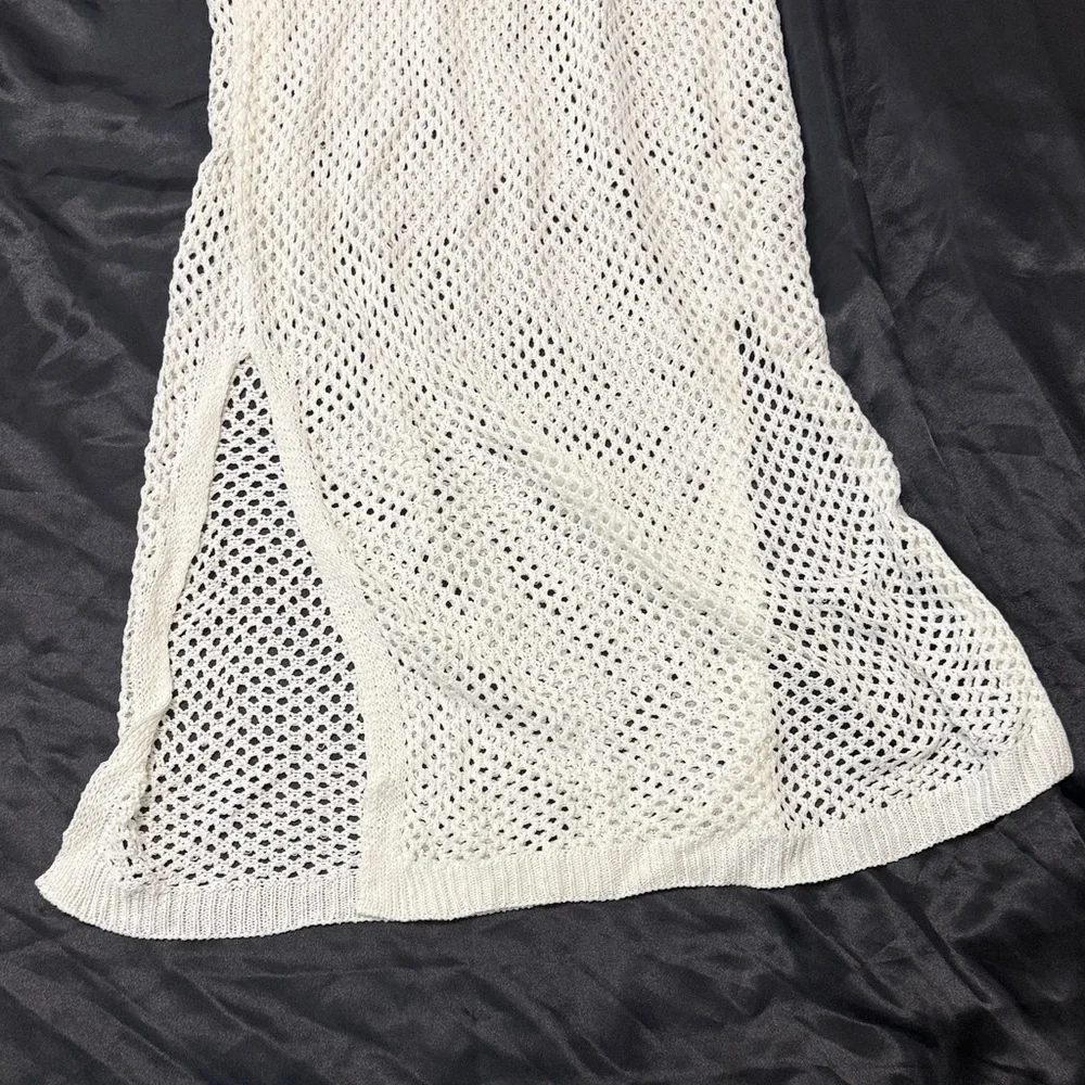 White Knit Swim Cover-Up Dress - Picture 2 of 6